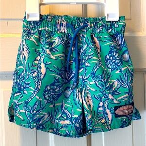Vineyard Vines Blue and Green swim trunks, size 2T